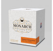 Monarch Candle box with "Sunny Clementine" scent label.